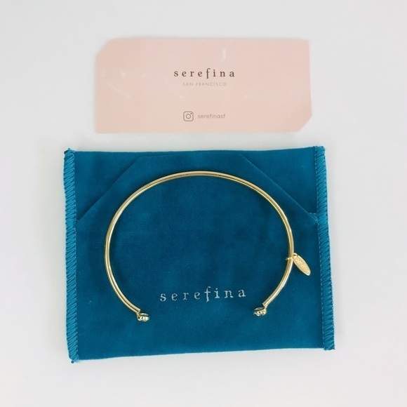 New! Serefina Anthropologie Gold Plated Rose Cut CZ Cuff Bracelet - Picture 4 of 9